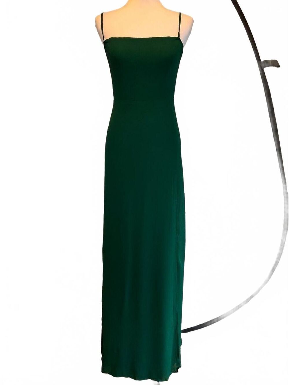 Reformation Ingrid Dress 0 NWT Emerald Green Maxi Removable Straps 90 Minimalist